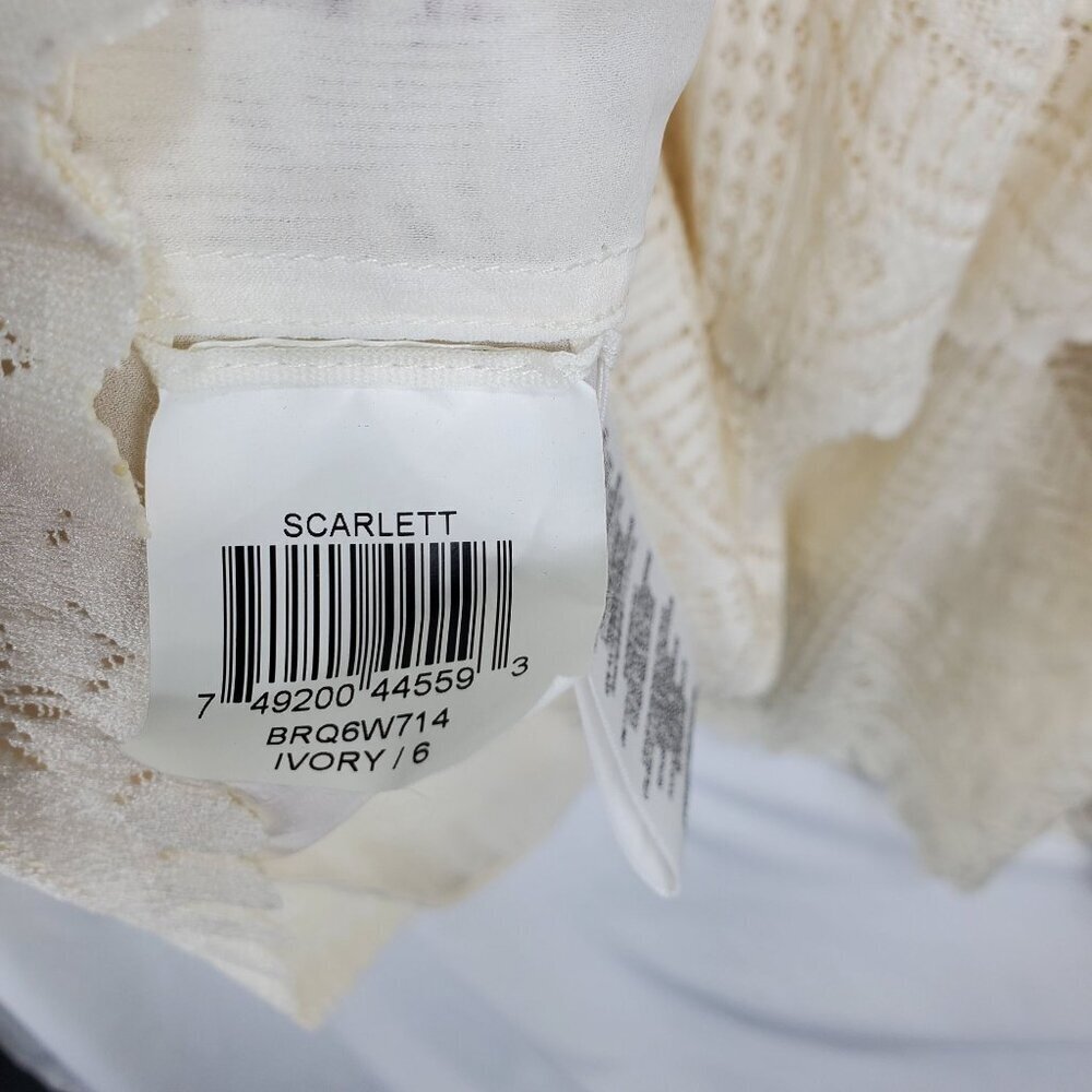 BCBGMAXAZRIA Women's Beige Mini Dress Scarlett Tiered Eyelet Size 06 (C-7) - Picture 12 of 15